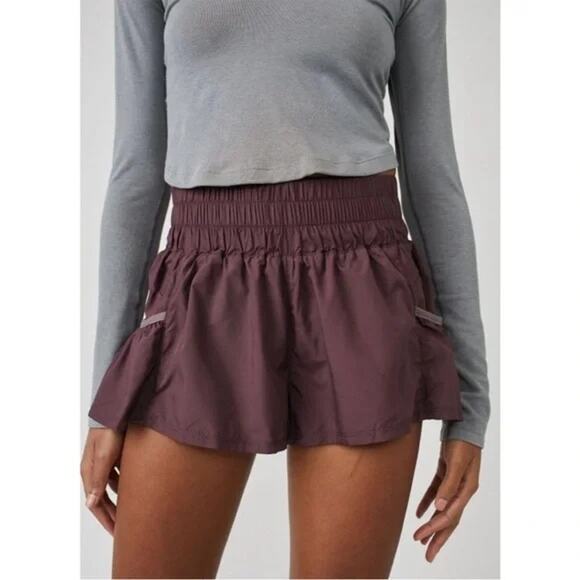 Free People Movement Eggplant Mini Running Water Swim Shorts - Picture 4 of 11